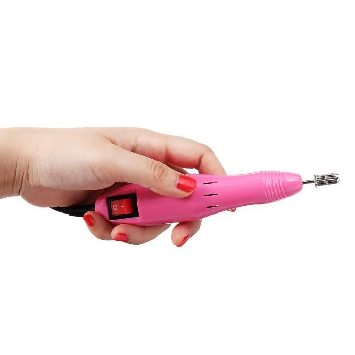 Ponceuse à Ongles électrique Professionnelle 20000 Tr/min - Kit Complet Manucure Pédicure - 6 Embouts - Vitesse Variable