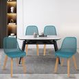 Chaises longues à pieds en bois - ALICIA-CHAISE - Lot de 8 chaises - Bleu - Contemporain - Design - 8 places-3