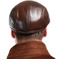Ancient Brown-XXL -Béret en cuir de vache véritable pour homme, casquette de chasse, bonnet de camionneur, chapeau de sport-3