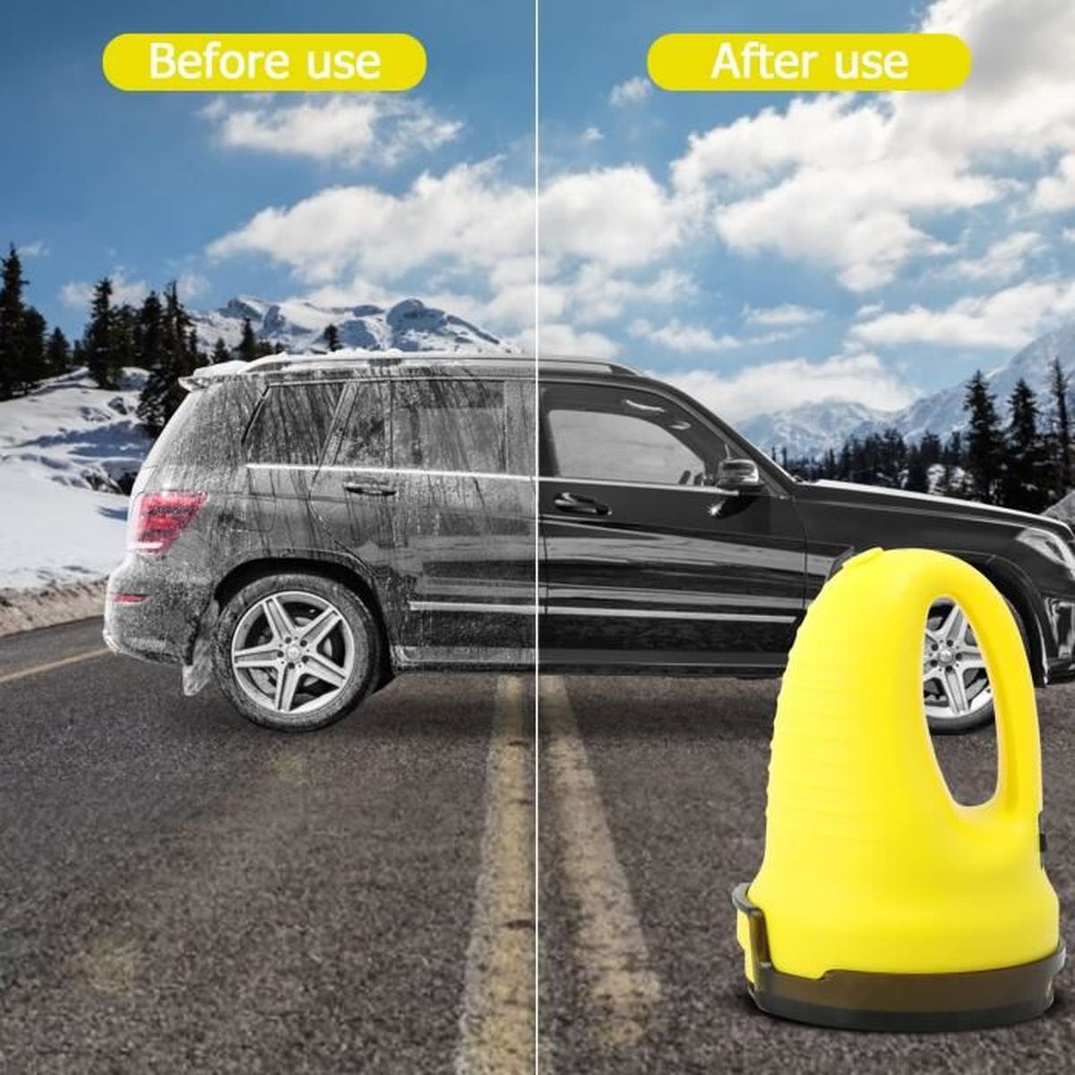 Grattoir à glace et raclette de voiture électrique USB pour dégivrer la glace et le pare-brise de voiture couleur : gris