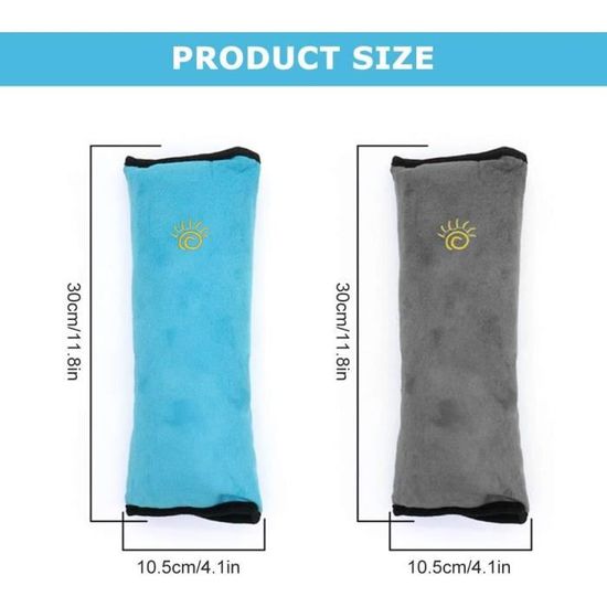 Paire D'épaulières De Voiture Pour Enfants - Protection Confort Ceinture Sécurité - Coton Doux Avec Scratch