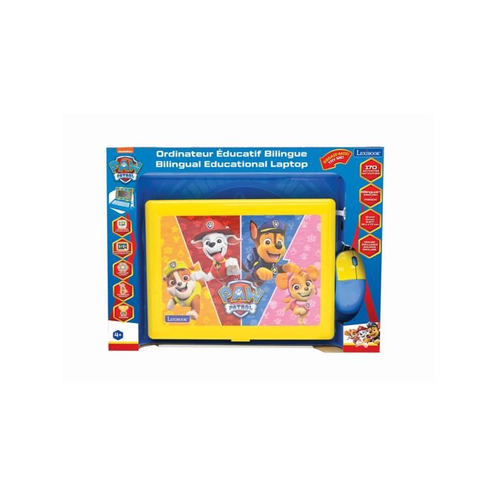 Lexibook, Pat' Patrouille Ordinateur Éducatif Enfant, JC598PAGi10LXB | Néerlandais/Français, 124 activités, Jeux éducatifs et musique, Rose