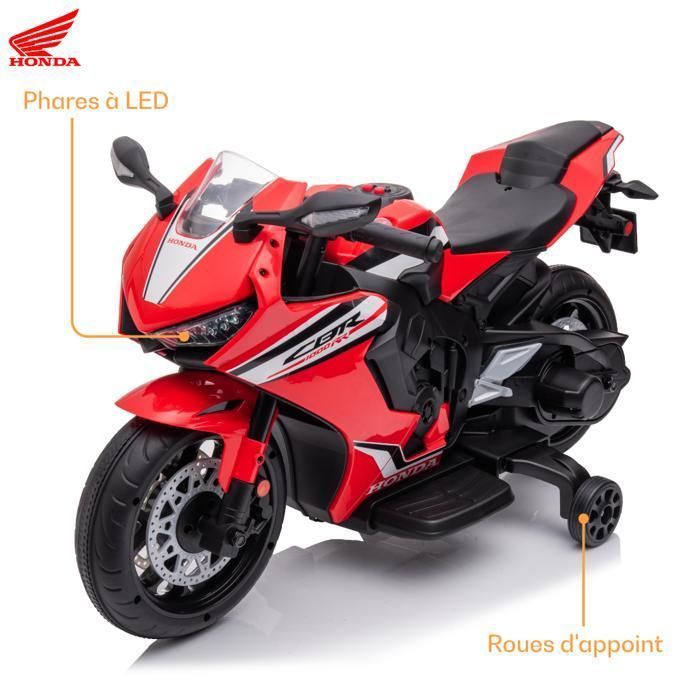HOMCOM Moto Électrique Pour Enfants 3-5 Ans Roulettes Klaxon Et Musique 86x44x58 Cm Noire~1timcjtqhp000