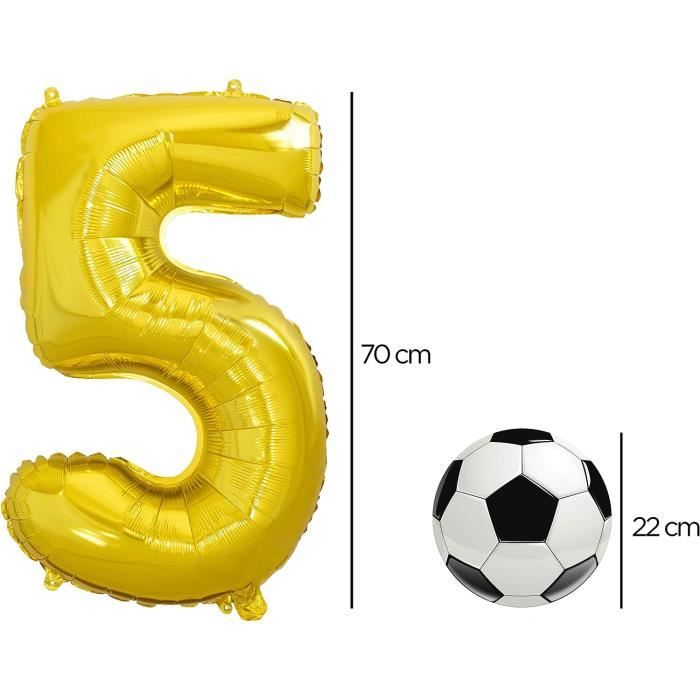 Ballon helium XXL 80 cm chiffre 5 dore or jaune numero