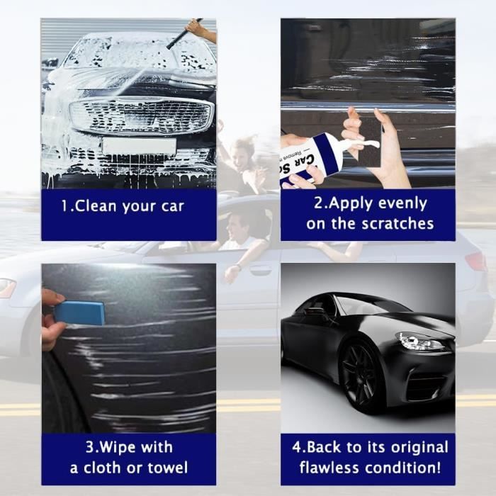 3PCS Car Scratch Remover, Efface Rayures Pour Voiture,Efface