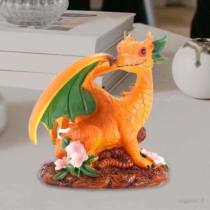 Statue de Dragon - Décoration de Bureau - Orange - Résine - 8 cm x 11,5 cm - Style Contemporain - Maison Statue de Dragon - Décoration de Bureau - Orange - Résine - 8 cm x 11,5 cm - Style Contemporain - Maison