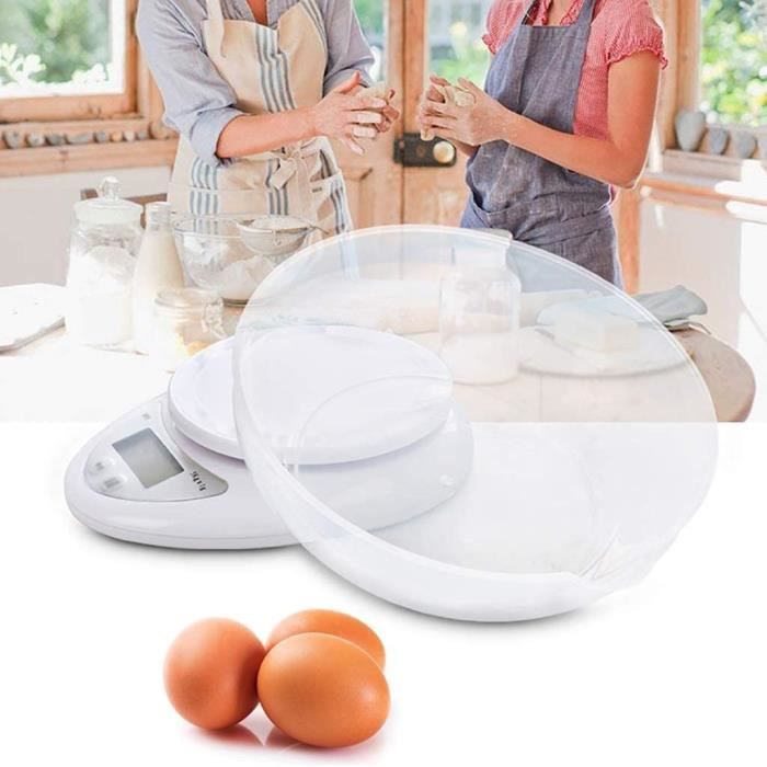 13€ sur Balance de cuisine avec bol 5KG LCD numérique Balance culinaire  électronique - Blanc - Balance de cuisine - Achat & prix
