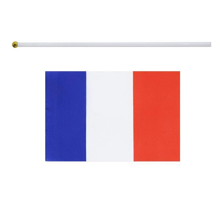 Drapeau de bâton de la France 5.5 x 8.3 pouces petit drapeau tenu dans la  main de 50 PCS Mini drapeau français - Cdiscount Maison
