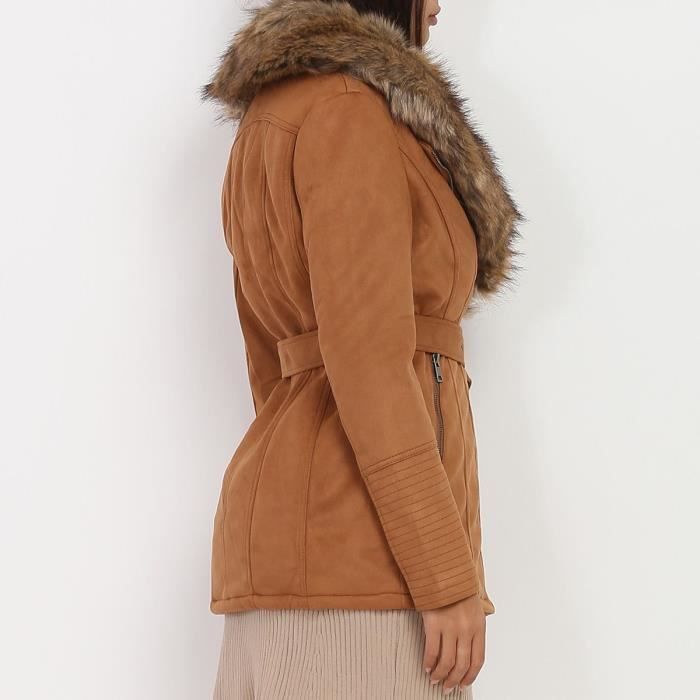 Manteau sales suedine camel