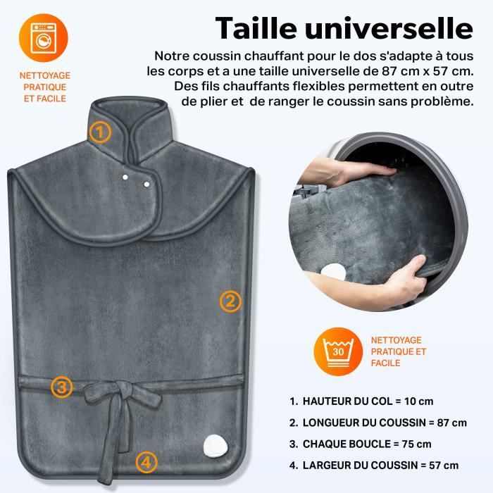 Coussin Chauffant Sans Fil Rechargeable Pour Soulager Les Maux De Dos - Neuf