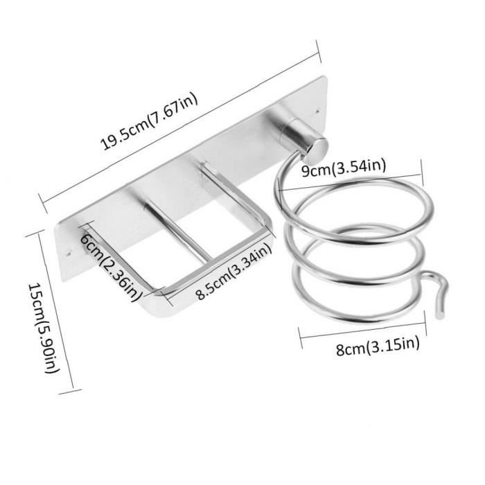 Porte Seche Cheveux Mural, Support Seche Cheveux, Porte Seche Cheveux Mural Support Seche Cheveux Porte Seche Cheveux Sans Percage Acier Inoxydable Accroche Seche Cheveux Pour Salle De Bain Hotel Salon 89098379