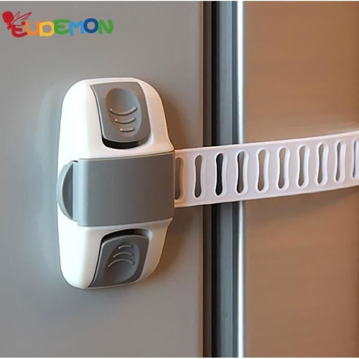 Verrou de sécurité pour placard / tiroirs / armoire / réfrigérateur 2x  bande de verrouillage de bébé WEWOO