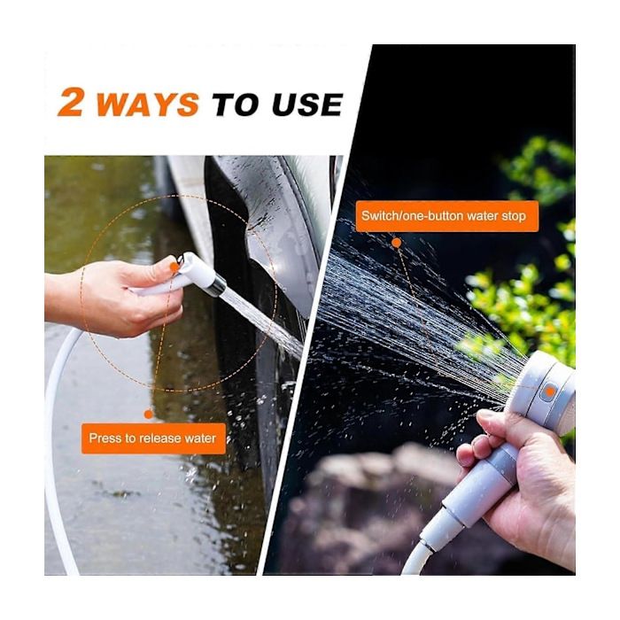 Douche De Camping ZEMBSOYA – Rechargeable USB-C, Pompe 9000mAh, Débit Réglable, Affichage Numérique – Pour Extérieur, Voiture, Tente
