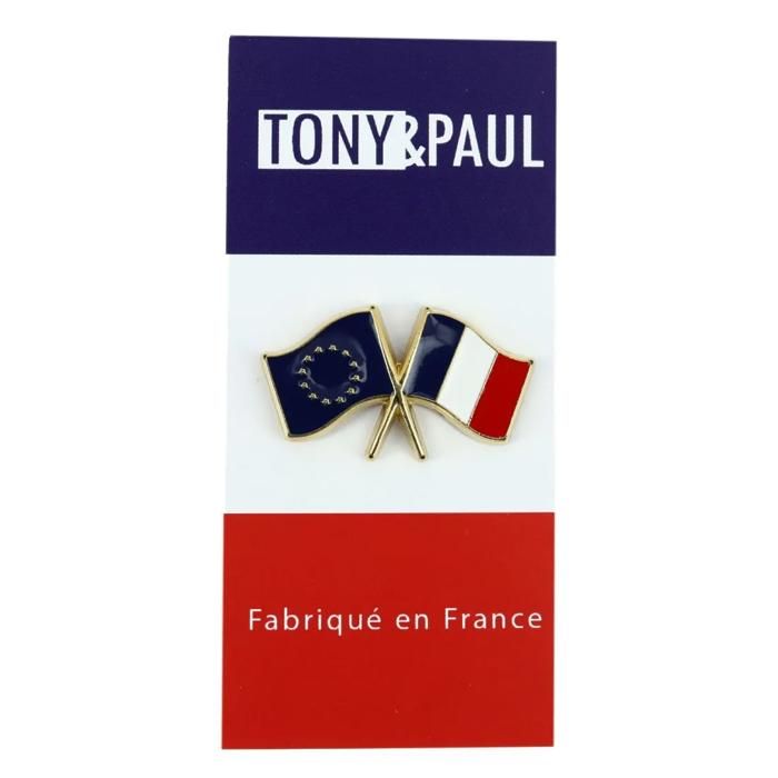 Pin's Jumelage France Madagascar – Broche En Acier – Drapeaux Fraternité – Pour Rotary, Lions Club, événements