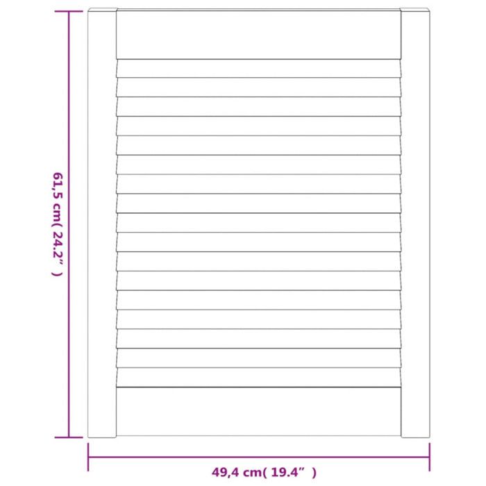 Lot De 2 Portes D'armoire En Treillis – Pin Massif, 59,5 X 69 Cm, Brun