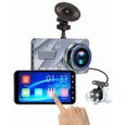 Caméra de Voiture, Dashcam Voiture Avant et Arrière Full HD 1080P Caméra Enregistreur de Conduite avec 4" Écran IPS Tactile, Gr A257-0