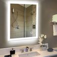 80*60cm miroir mural de salle de bain  LED Lampe de Miroir Éclairage anti-buée-0