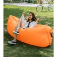 Air Canapé Gonflable Chaise Longue de Plage Portable Canapé Matelas Gonflable Imperméable pour Signaux Lazy Orange Camping-0