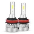 Tbest ampoule antibrouillard 2pcs H8 / H9 / H11 ampoules de phare de voiture étanche LED antibrouillard lampe 110W 6000K-0