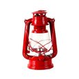 2pcs / set vintage classique nostalgique en fer forgé tente portable camping lampe à kérosène (rouge)   LAMPE A POSER-0