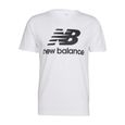 T-shirt coton col rond New Balance blanc-0