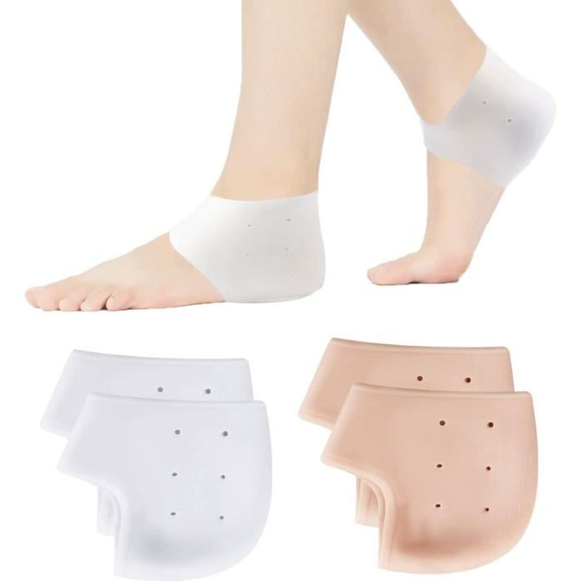 2 Paires Talon, Protege Talon Silicone Respirant Protège Talons en Gel ...