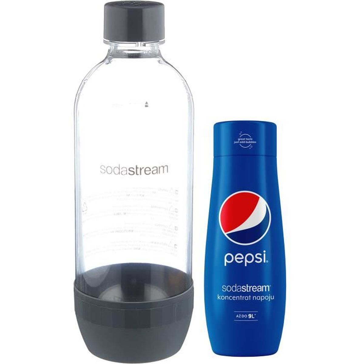 Sodastream jet black bottle 1l et pepsi 440ml, Convient aux machines à expresso Jet, Spirit