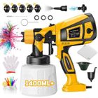 LANTHOUR Pistolet à Peinture, 800W Pulvérisateurs de Peinture avec 5 Buses et 3 Modes de Pulvérisation, Débit Réglable Réservoir de 1400 ML