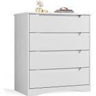 Commode de chambre à 4 tiroirs BEALIFE - Blanc - Style scandinave moderne - 71 x 40 x 82 cm