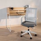 Mc Haus · Adonis-Pro White · Chaise de bureau pivotante blanche ergonomique pour bureau avec coussin