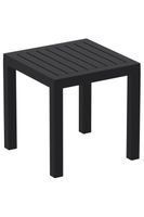Petite table de jardin en plastique noir résistante aux intempéries 45x45x45 cm MDJ10203