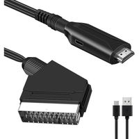 Convertisseur Peritel Vers HDMI - Convertisseur SCART Vers HDMI Avec Câble De Charge USB Pour Moniteur/Ordinateur/Projecteur/PC/TV