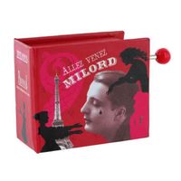 Milord (M. Monnot / Edith Piaf) - Boîte à musique à manivelle en carton en forme de livre avec mécanisme musical de 18 notes