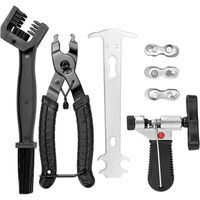 Ledebouk Kit D’outils Chaîne Vélo – Dérive-chaîne, Pince, Jauge D’usure, Brosses, Maillons Rapides, Pour 7 à 10 Vitesses