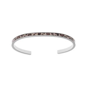 BRACELET - GOURMETTE Bracelet jonc en acier motif léopard largeur 4mm o