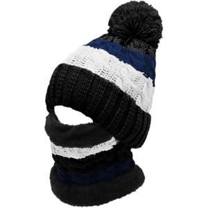 Luxe polaire doublé pompon bonnet beanie pour femme homme jogging running hiver chaud