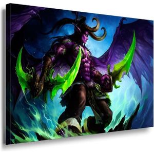 OBJET DÉCORATION MURALE World Of Warcraft Ilidan Laraart Images Multicolore 40 X 30 Cm[t22070]