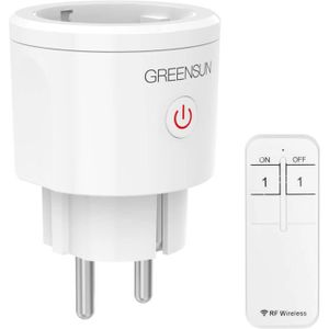 PRISE TÈLÈCOMMANDÈE 1Pcs Mini Rf Contrôle De Prise 30M Prise Connectée Intelligente Avec Télécommande Sans Fil Intérieur En Pc Blanc[m1343]