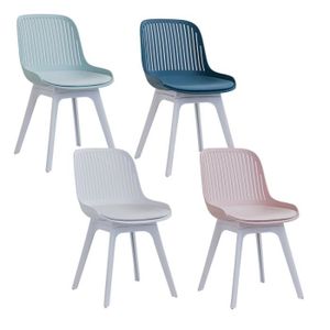 CHAISE Chaise rembourrée - Plastique - Lot de 4 chaises -