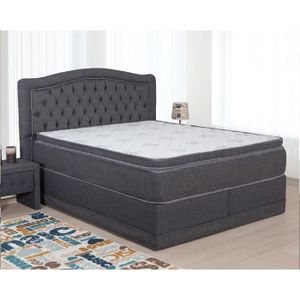 Lit Coffre Capitonné Tissu