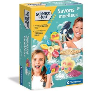 JEU DE CRÉATION SAVON Jeu de science Clementoni - Savons moelleux pour enfants de 8 ans - Jaune