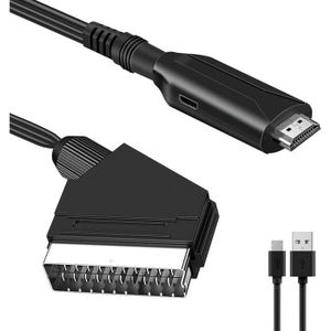Ancable Câble Péritel vers 3RCA Mâles de1,5m, Commutable AV Câble  Adaptateur Convertisseur Audio vidéo pour TV, DVD Magnétoscope