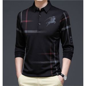 POLO Polo Homme Manche Longues lettre rayée T-shirt Noi