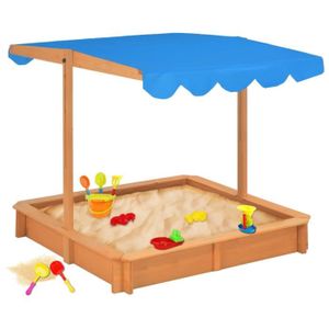 Bac à sable enfant en bois fermé Ladanas® 140x140 cm avec bancs et bâches  de protection - Cdiscount Jeux - Jouets