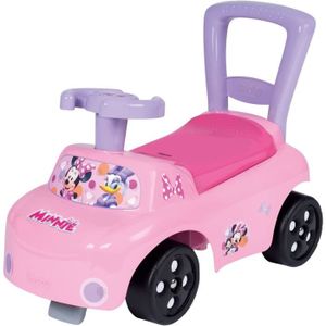 VEHICULE PORTEUR Porteur auto Minnie - Smoby - Fonction Trotteur - Volant Directionnel