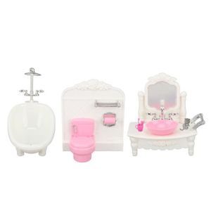 MAISON POUPÉE YES Ensemble de salle de bain de maison de poupée miniature maison de poupée salle de bain ensemble mignon belle neuf