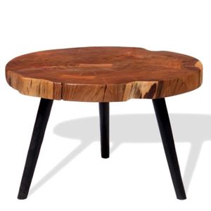 TABLE BASSE Table basse - VIDAXL - Bois d'acacia massif - Rectangulaire - Marron - Aspect bois