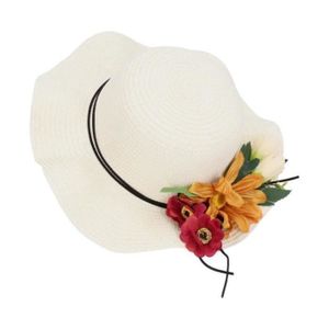 CHAPEAU - BOB Gift-chapeau de plage pour enfants Chapeau de paille pour enfants avec noeud papillon Protection solaire d'été respirante