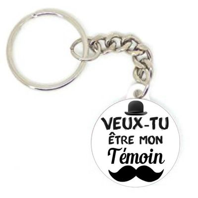 Porte-clés En Bois Gravés Personnalisés 'Veux-tu être Mon Témoin ?' - Cadeau Demande Témoin Mariage, Lot De 2