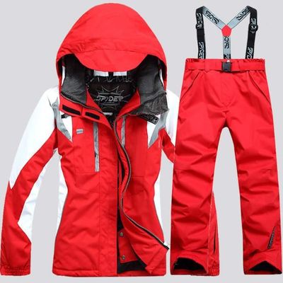 Combinaison de ski femme luxe Costume deux pieces Vetements Etanche d alpinisme en plein air Pantalon de ski alpinisme Rouge Cdiscount Sport